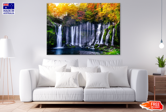 Water Fall & Nature Trees View Photograph Print 100% Australian Made
