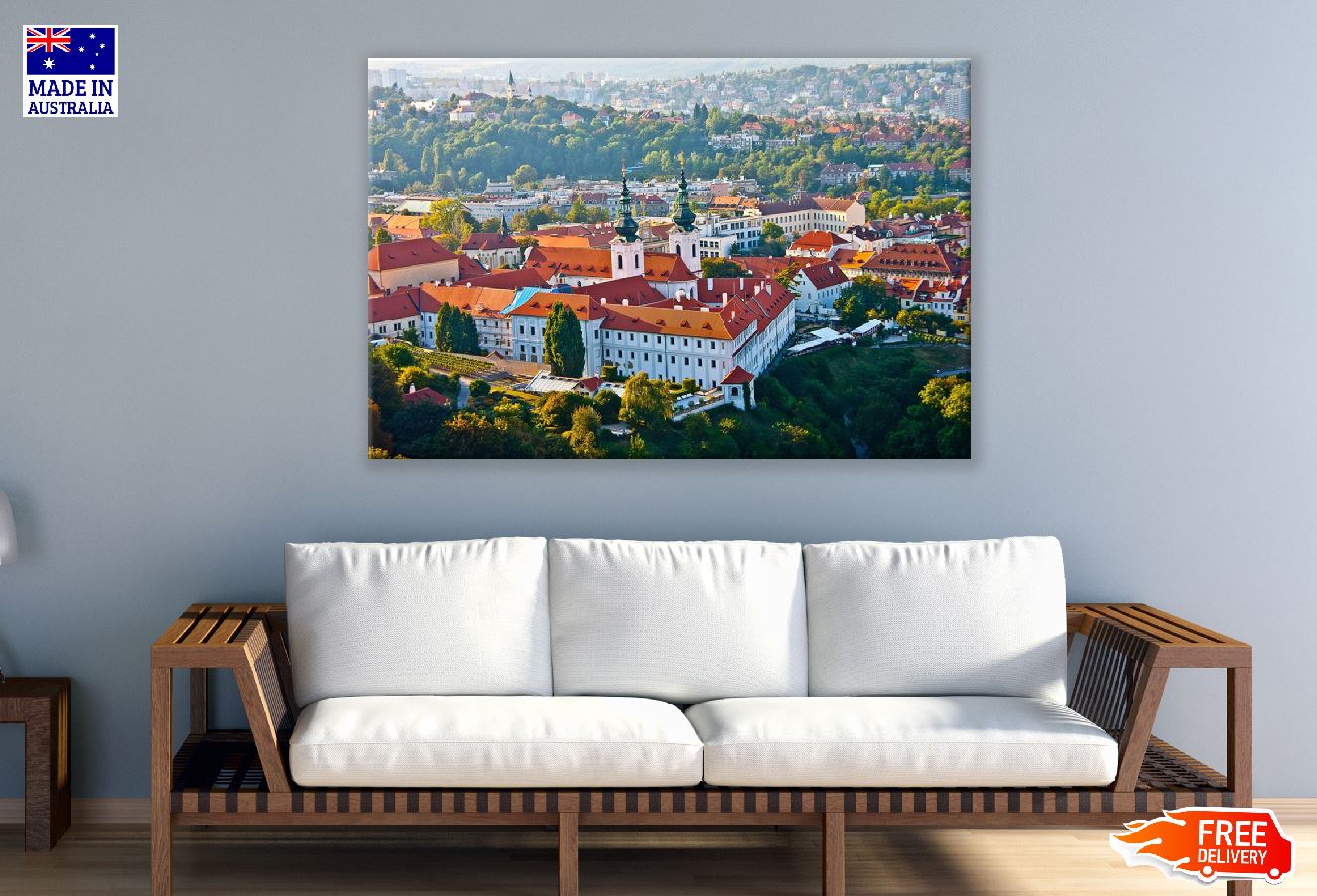 Aerial View at Capital Town of Croatia Print 100% Australian Made