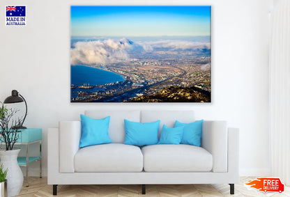 Cape Town Aerial View Photoraph, South Africa Print 100% Australian Made