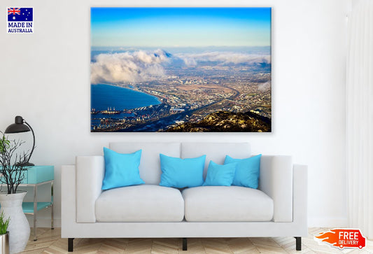 Cape Town Aerial View Photoraph, South Africa Print 100% Australian Made