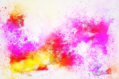 Red Yellow & Pink Color Splash Abstract Design Print 100% Australian Made
