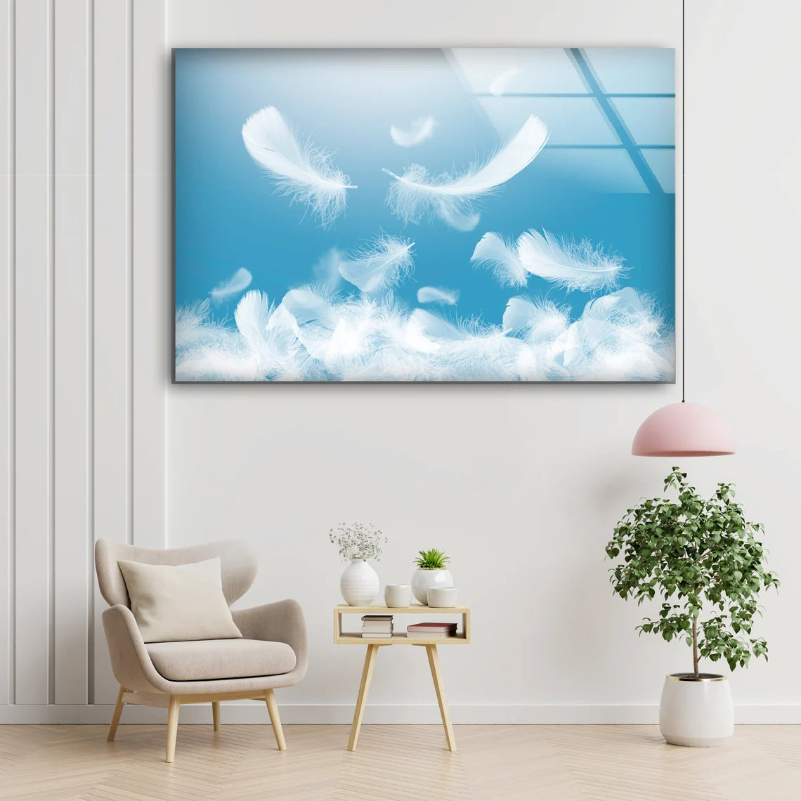 White Feathers Photograph Acrylic Glass Print Tempered Glass Wall Art 100% Made in Australia Ready to Hang