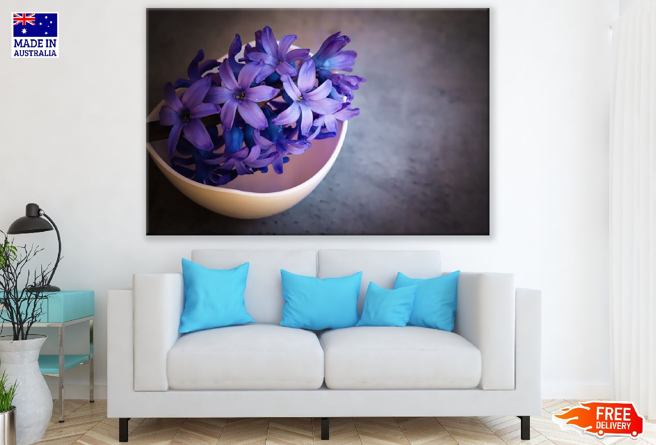 Purple Hyacinths Flower in Pot Photograph Print 100% Australian Made