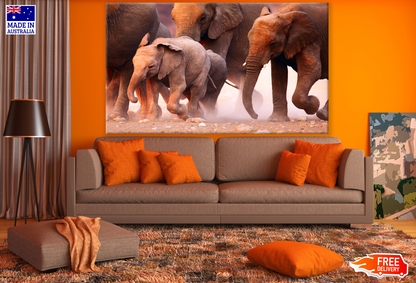 Elephants Running Photograph Print 100% Australian Made