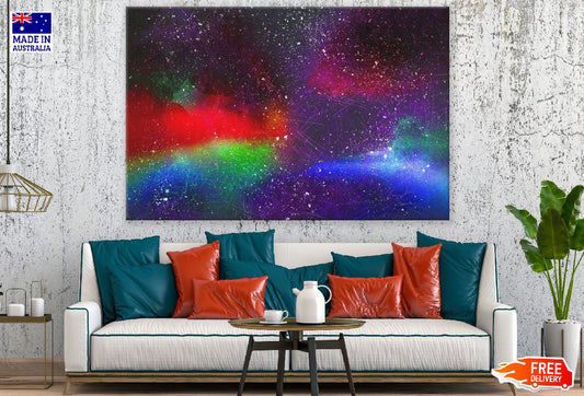 Blue Green & Red Abstract Design Print 100% Australian Made
