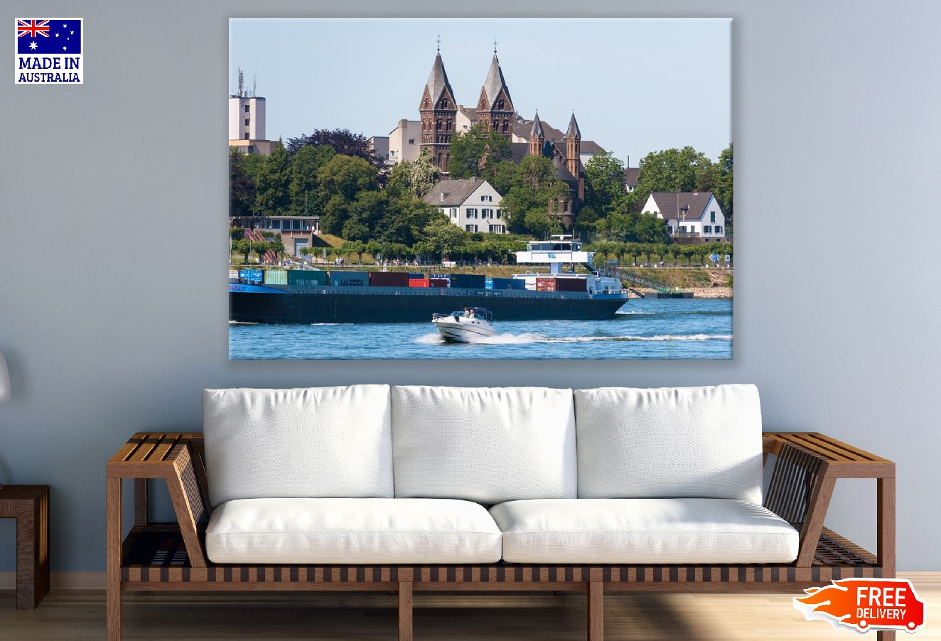 Danube river in Regensburg, Germany Print 100% Australian Made