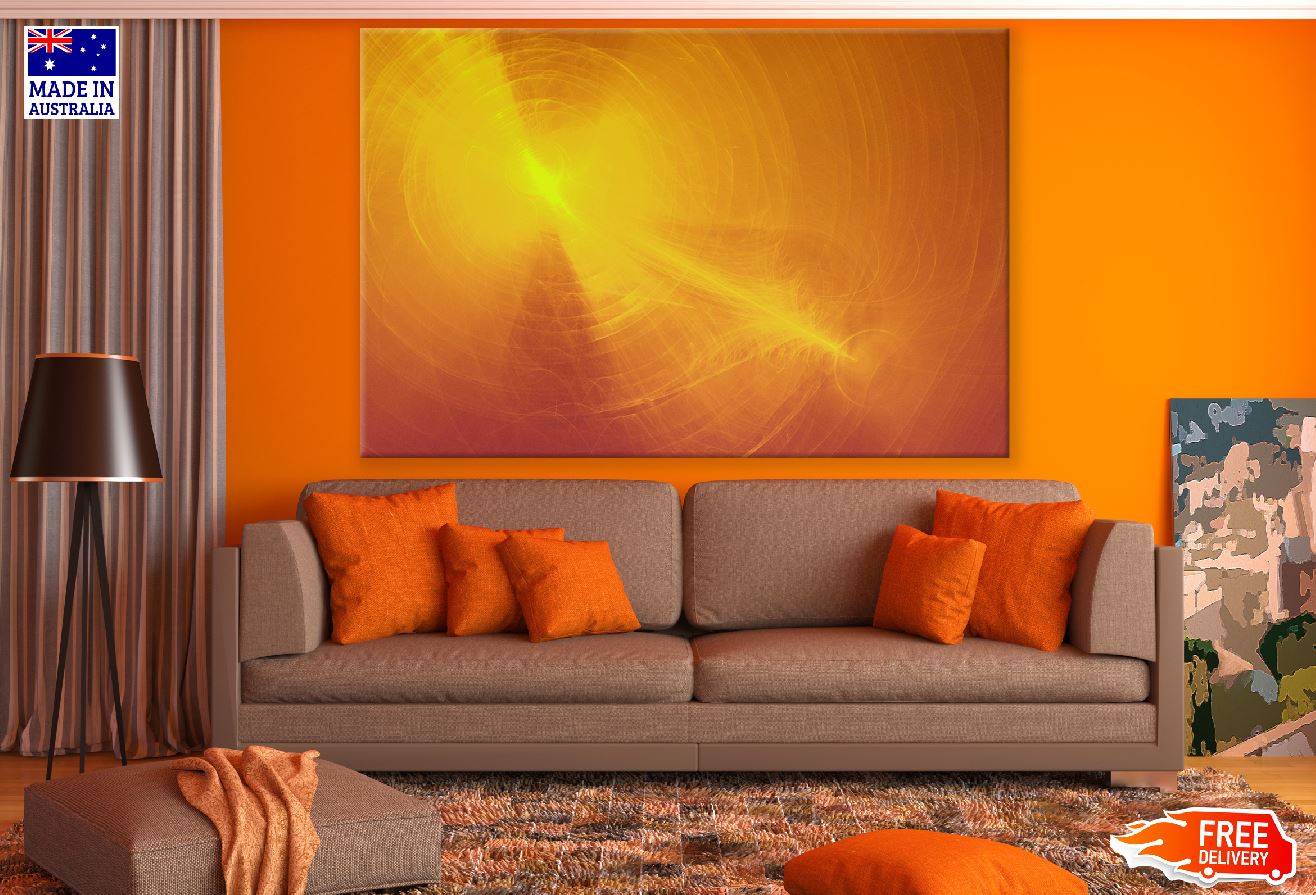 Yellow Orange Digital Abstract Design Print 100% Australian Made