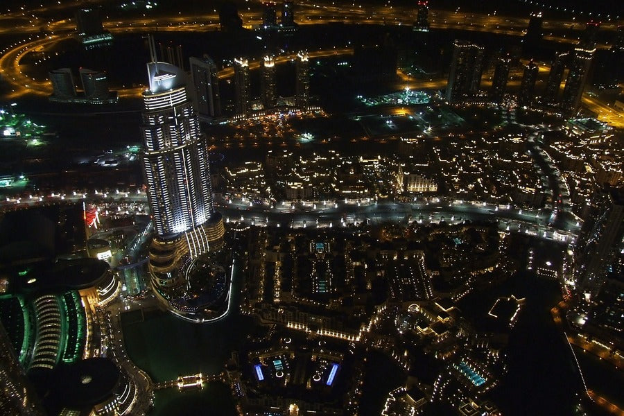 Dubai City Night View Photograph Print 100% Australian Made