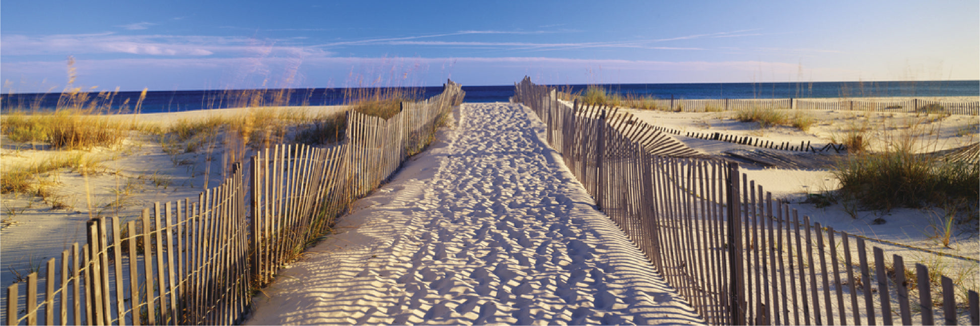 Panoramic Canvas Sand Road to Beach Fence High Quality 100% Australian made wall Canvas Print ready to hang