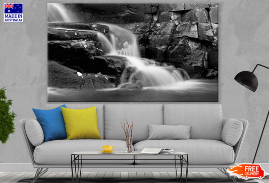 Beautiful Waterfall B&W Photograph Print 100% Australian Made