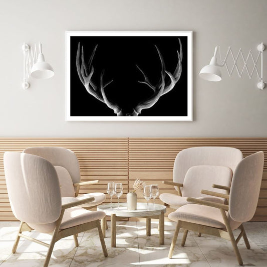 Deer Antler B&W Photograph Home Decor Premium Quality Poster Print Choose Your Sizes