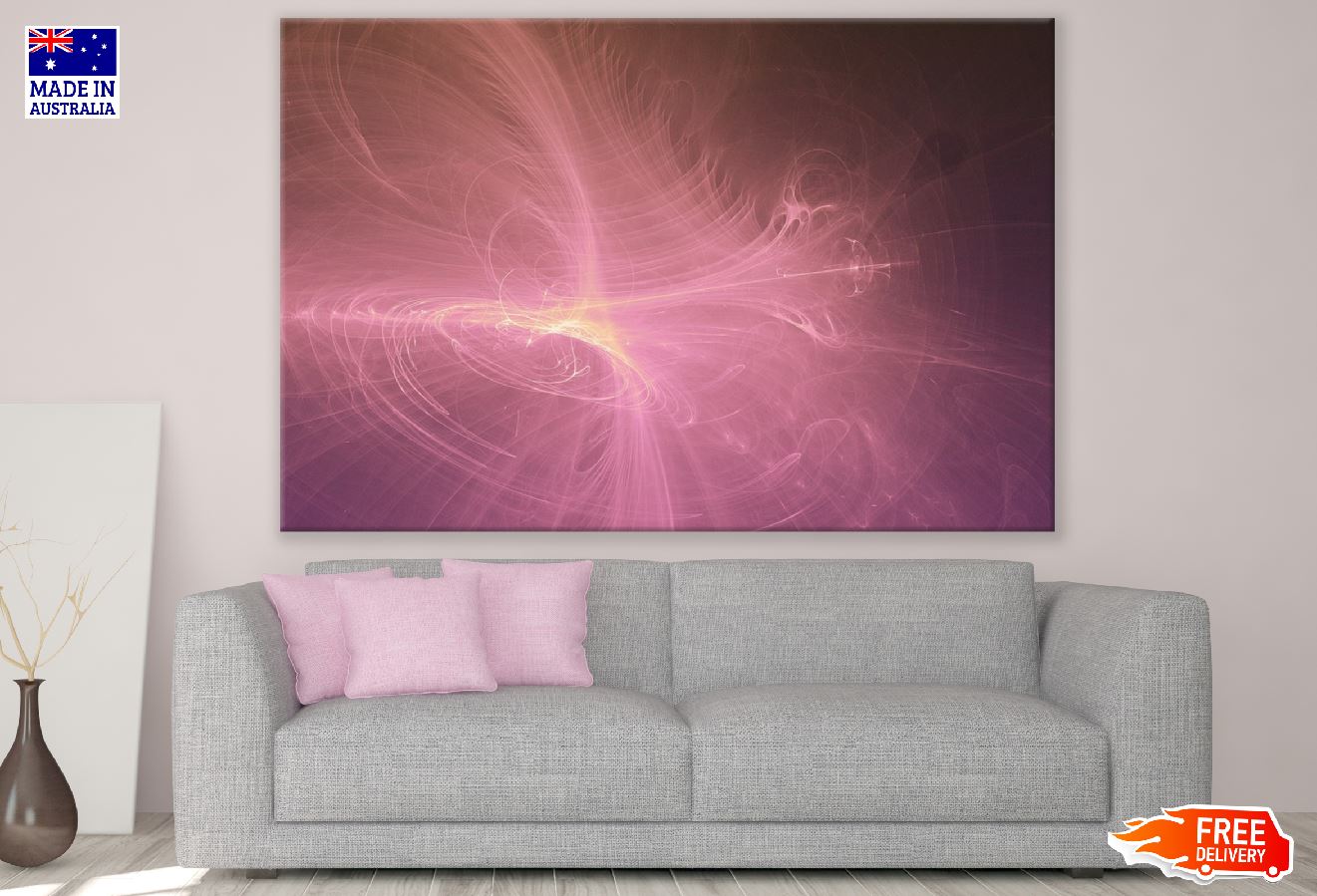 Rose Pink Digital Abstract Design Print 100% Australian Made