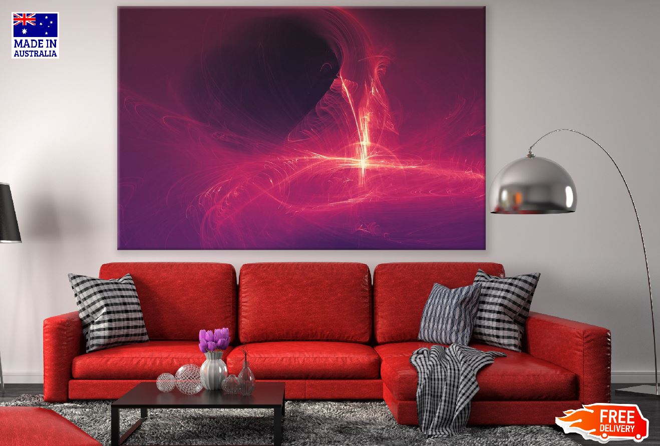Red Digital Abstract Design Print 100% Australian Made
