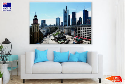 Main Tower Aerial View Photograph, Frankfurt, Germany Print 100% Australian Made