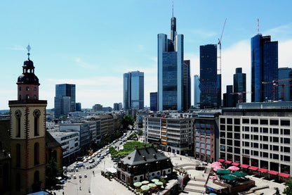 Main Tower Aerial View Photograph, Frankfurt, Germany Print 100% Australian Made