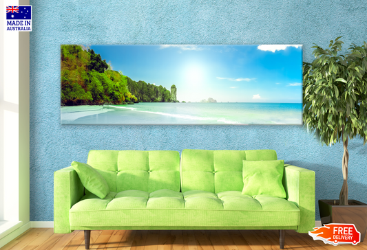 Panoramic Canvas Stunning Beach High Quality 100% Australian made wall Canvas Print ready to hang