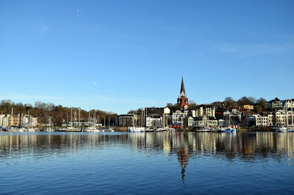 Flensburg City Port View Photograph, Denmark Print 100% Australian Made
