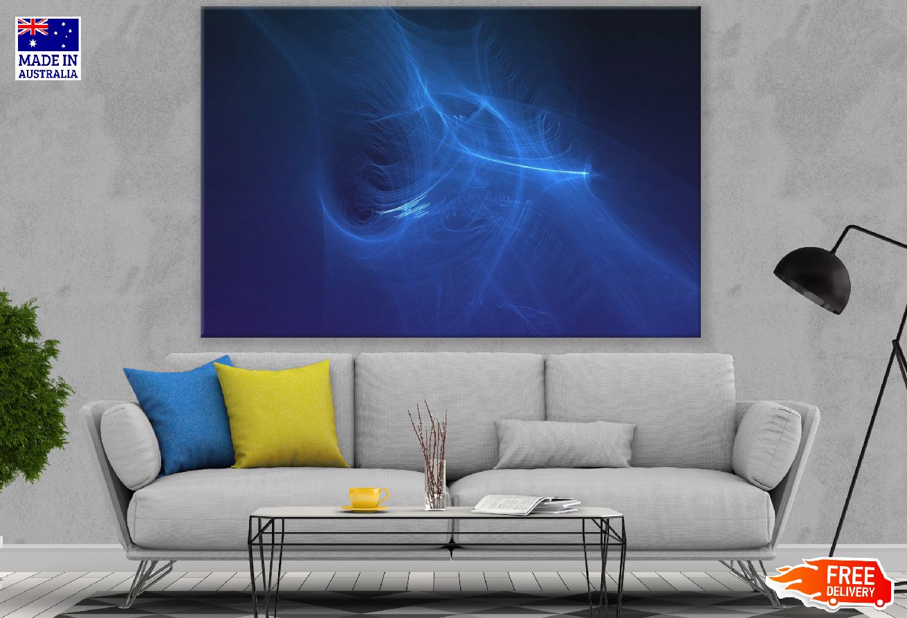 Blue Digital Abstract Design Print 100% Australian Made