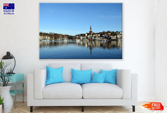 Flensburg City Port View Photograph, Denmark Print 100% Australian Made