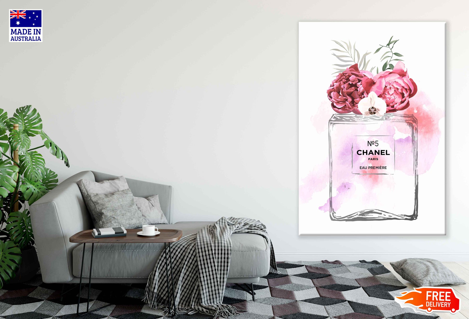 Perfume & Flowers Watercolor Painting Print 100% Australian Made