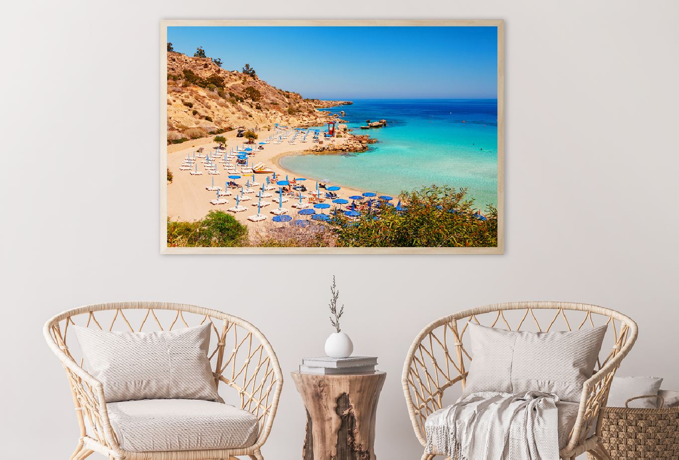 Nissi Beach with Hats View Photograph Home Decor Premium Quality Poster Print Choose Your Sizes