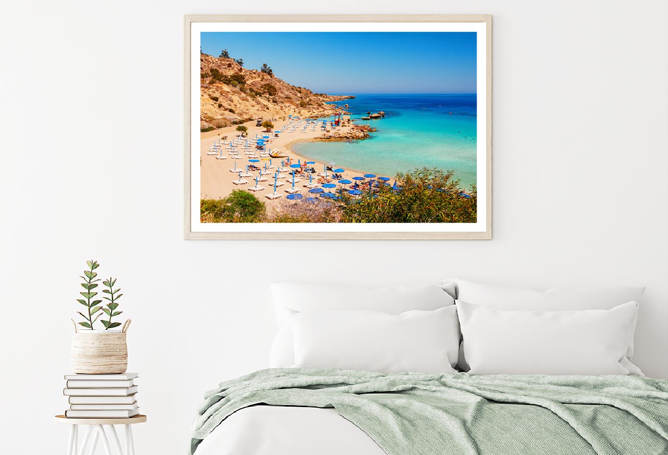 Nissi Beach with Hats View Photograph Home Decor Premium Quality Poster Print Choose Your Sizes