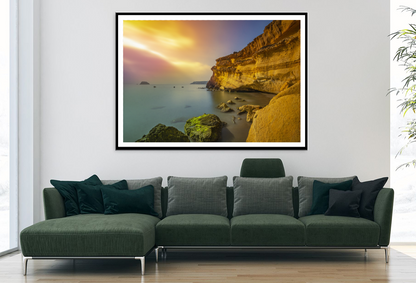 Rocks Mountain On Sea Sunset Sky View Photograph Home Decor Premium Quality Poster Print Choose Your Sizes