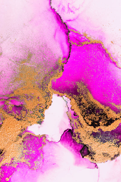 Pink & Gold Marble Abstract Design Home Decor Premium Quality Poster Print Choose Your Sizes