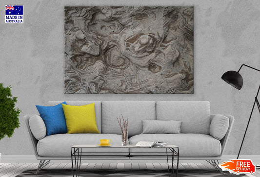 Silver & Brown Abstract Design Print 100% Australian Made
