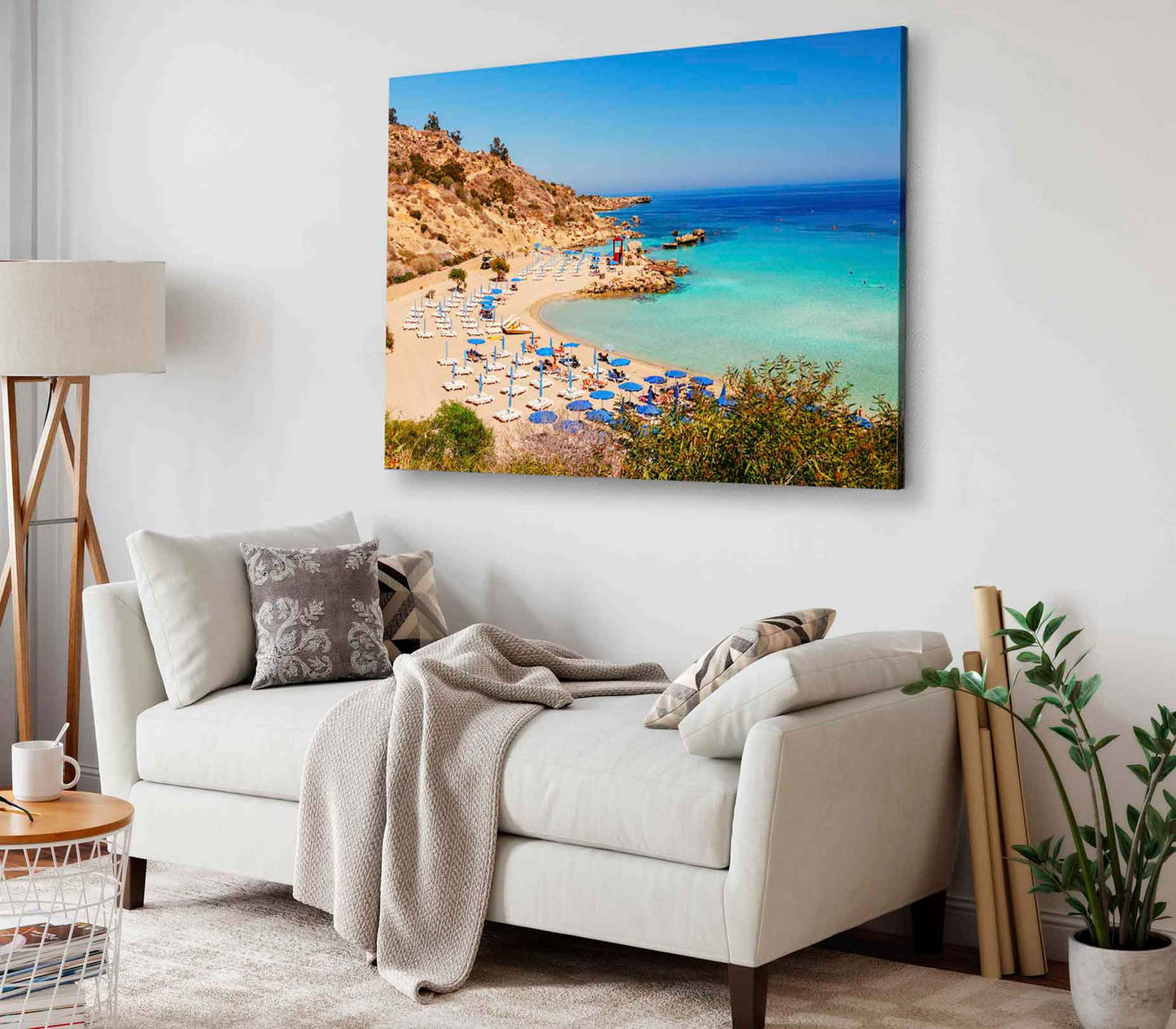 Bella Home Nissi Beach with Hats Photograph Print Canvas Ready to hang