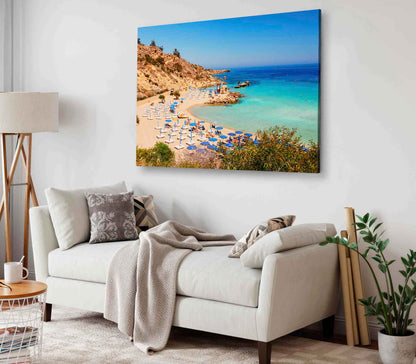 Bella Home Nissi Beach with Hats Photograph Print Canvas Ready to hang