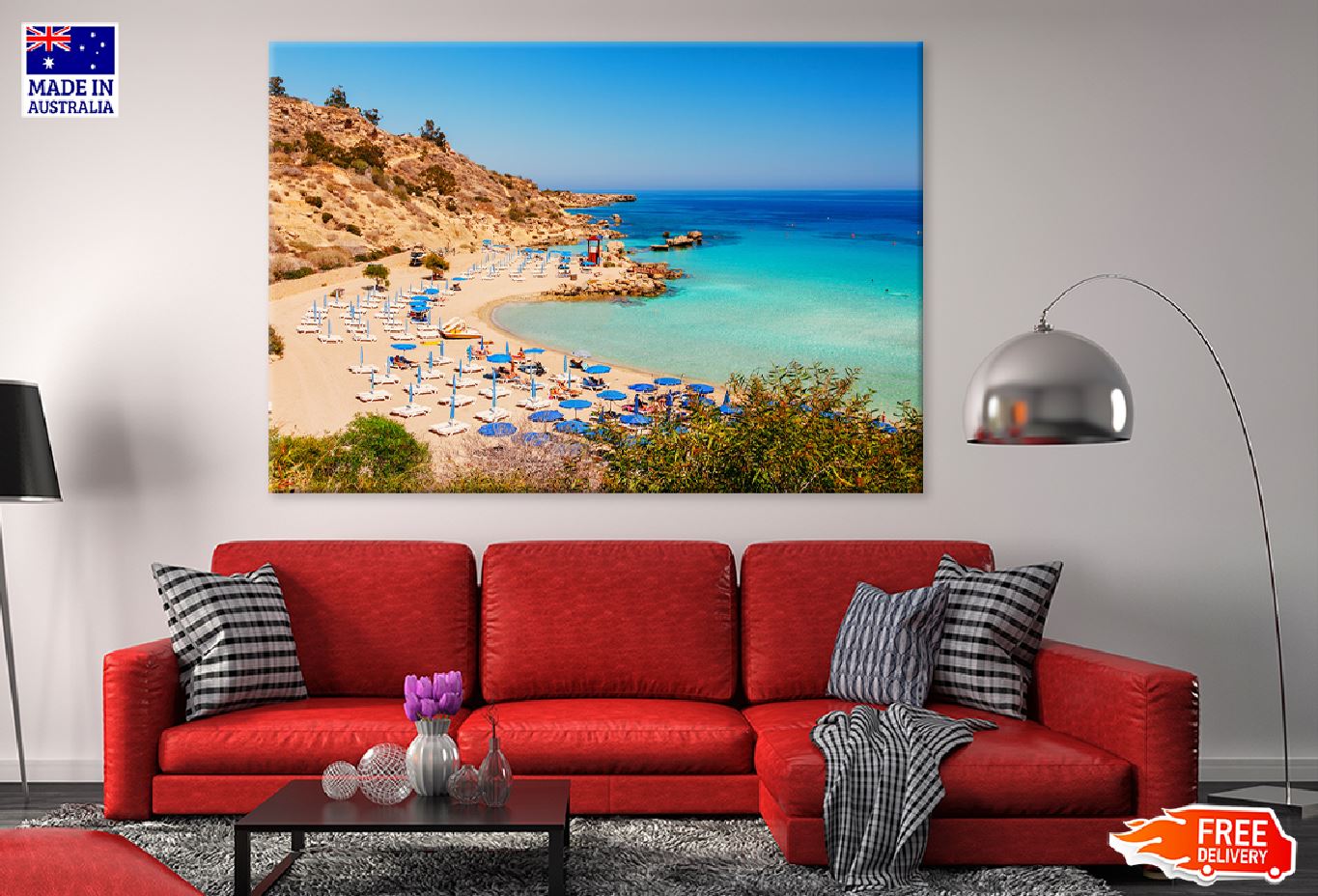 Nissi Beach with Hats View Photograph Print 100% Australian Made