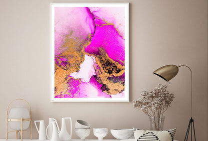 Pink & Gold Marble Abstract Design Home Decor Premium Quality Poster Print Choose Your Sizes