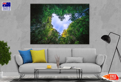 Heart Shape Trees Forest View Photograph Print 100% Australian Made