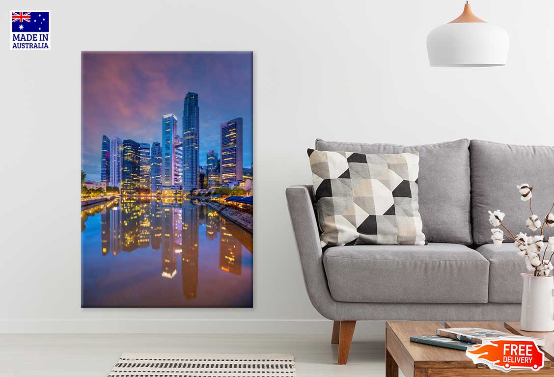 Downtown Singapore Skyline View Photograph Print 100% Australian Made