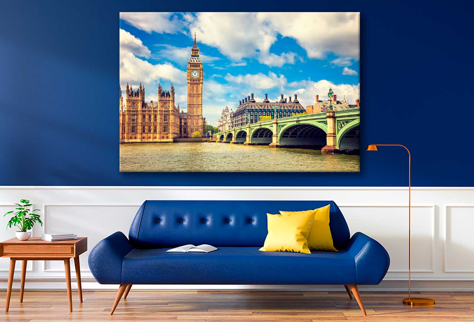 Bella Home Big Ben & Westminster Bridge UK Print Canvas Ready to hang