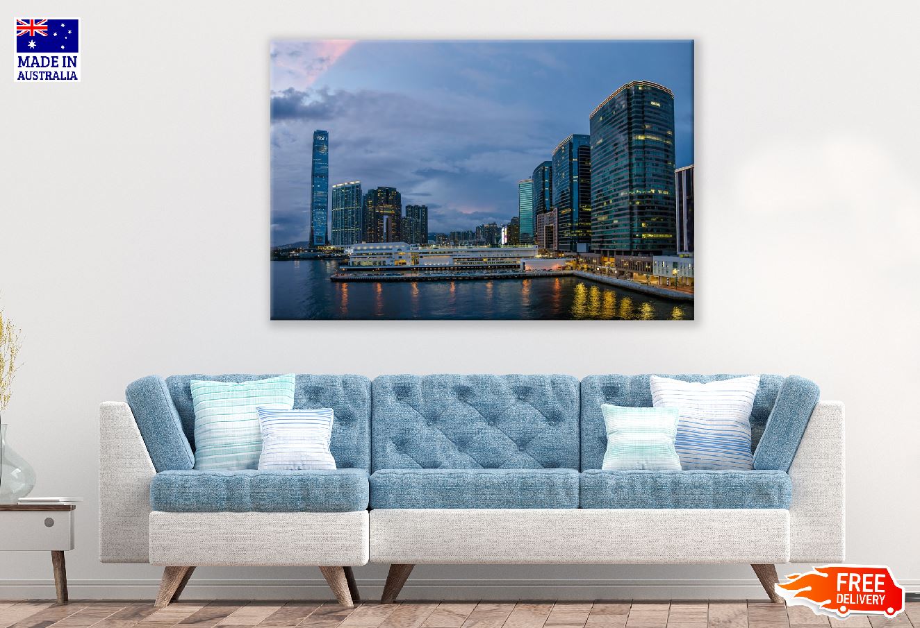 Hong Kong Pencakar Langit Night View Photograph Print 100% Australian Made