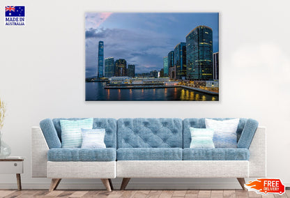 Hong Kong Pencakar Langit Night View Photograph Print 100% Australian Made