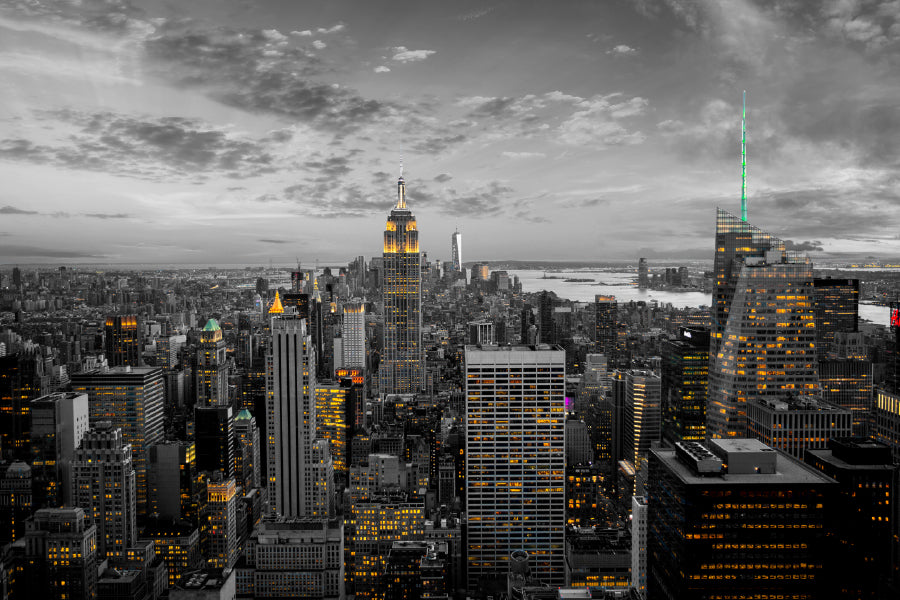 New York City Night in London B&W Photograph Print 100% Australian Made