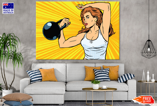 Girl Lifting Weights Illustration Print 100% Australian Made