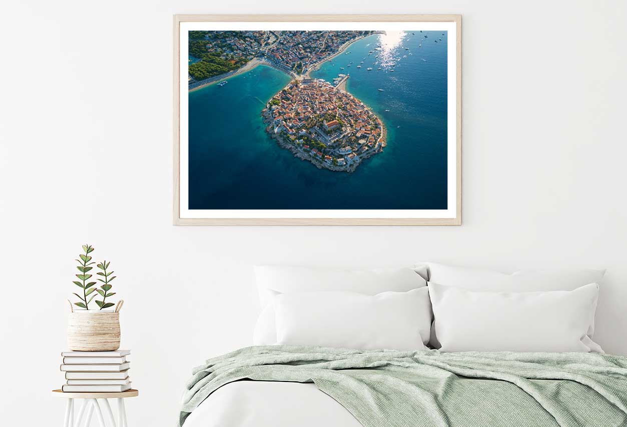 Old Town Adriatic Coast Aerial View Photograph Home Decor Premium Quality Poster Print Choose Your Sizes