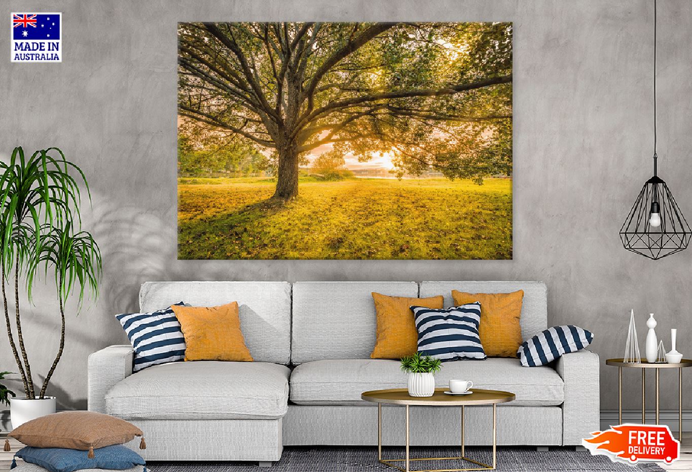 Autumn Large Tree Sunset View Photograph Print 100% Australian Made