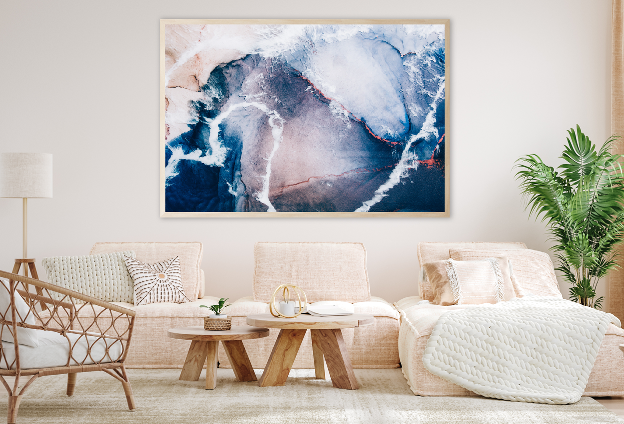 Blue White & Pink Abstract Design Home Decor Premium Quality Poster Print Choose Your Sizes
