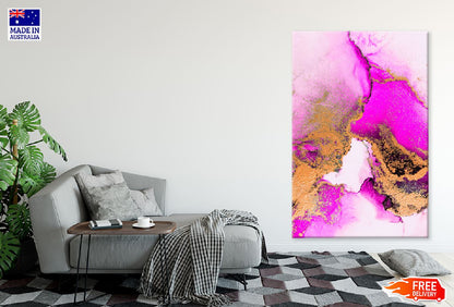Pink & Gold Marble Abstract Design Print 100% Australian Made