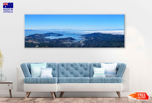 Panoramic Canvas San Francisco Bay & City View Photograph High Quality 100% Australian Made Wall Canvas Print Ready to Hang