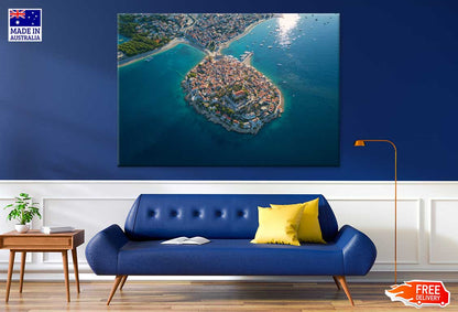 Old Town Adriatic Coast Aerial View Photograph Print 100% Australian Made
