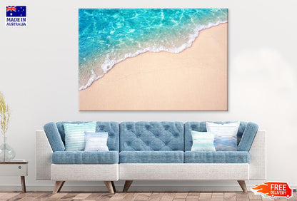 Blue Ocean Wave on Sandy Aerial View Photograph Print 100% Australian Made
