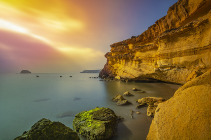 Rocks Mountain On Sea Sunset Sky View Photograph Home Decor Premium Quality Poster Print Choose Your Sizes