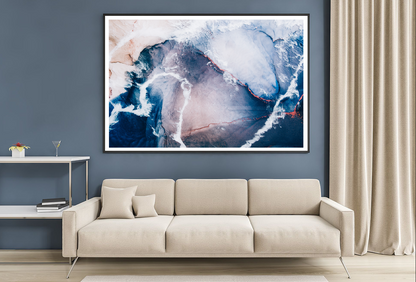 Blue White & Pink Abstract Design Home Decor Premium Quality Poster Print Choose Your Sizes