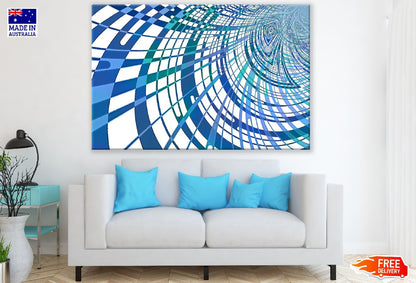 Blue Green Lines Digital Abstract Design Print 100% Australian Made